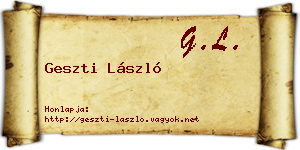 Geszti László névjegykártya