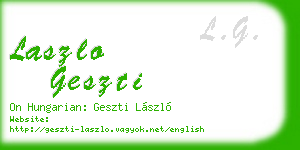laszlo geszti business card