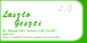 laszlo geszti business card